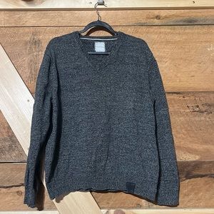 Vintage Men’s Small Express Gray Long sleeve V neck sweater